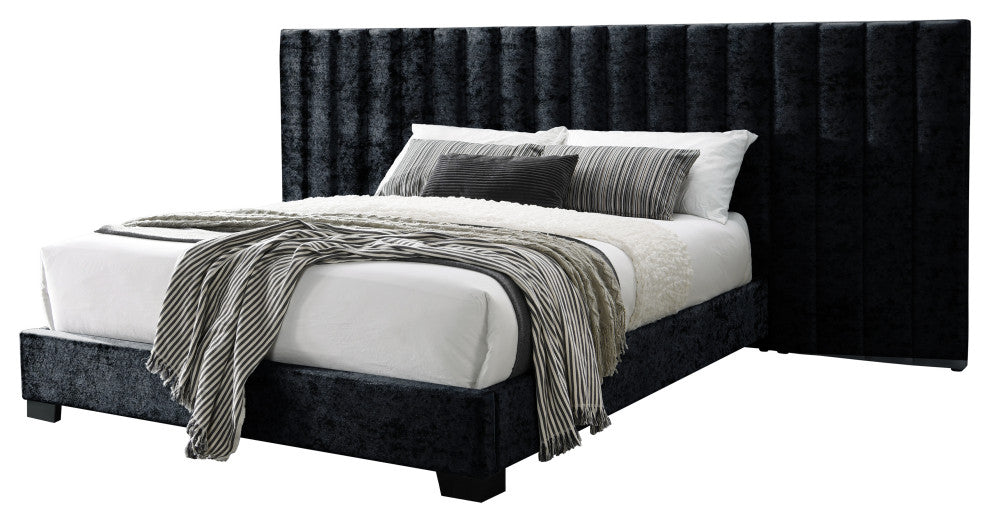 Acme Rivas Queen Bed Black Fabric