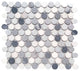 Mosaic Tile Marble Penny Coin Series, Gray Blue White Matte