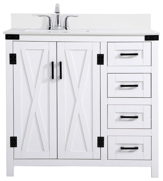Elegant Decor Grant Bathroom Vanity White