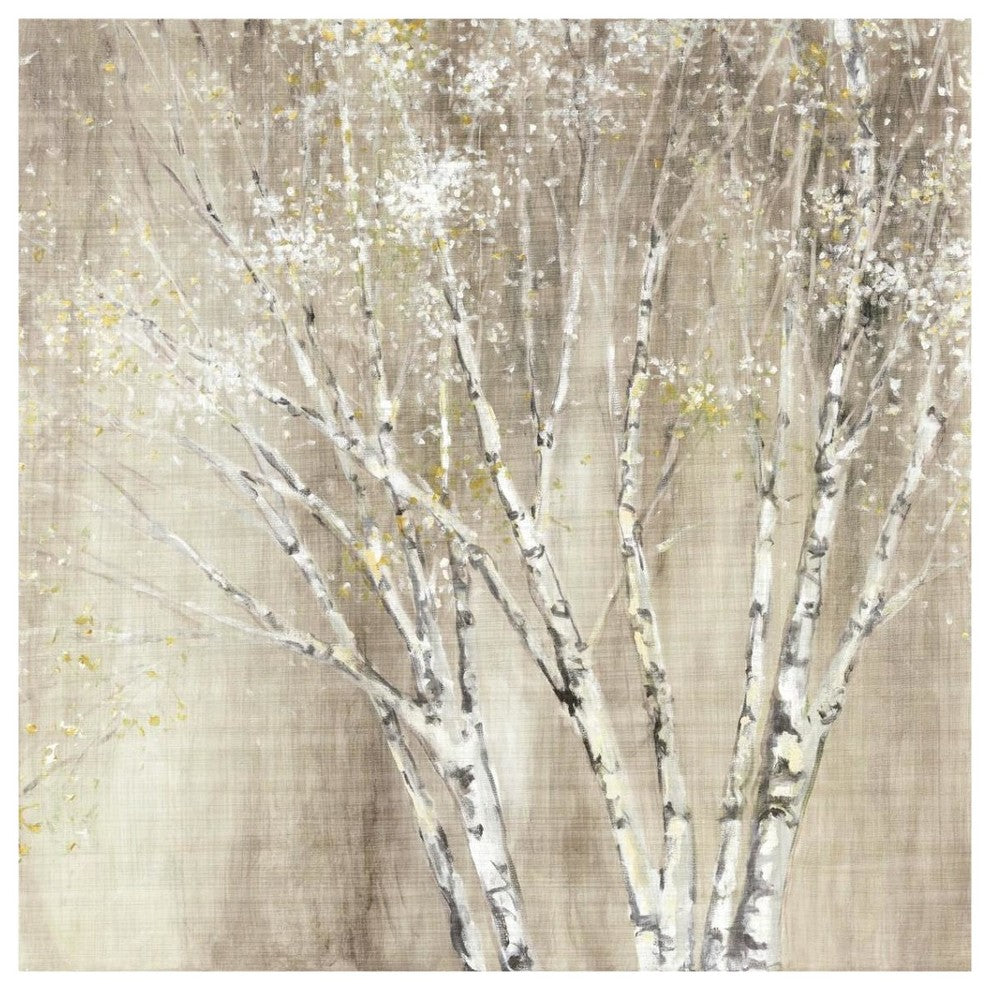 "Blue Birch Neutral" Digital Paper Print by Julia Purinton, 38"x38"
