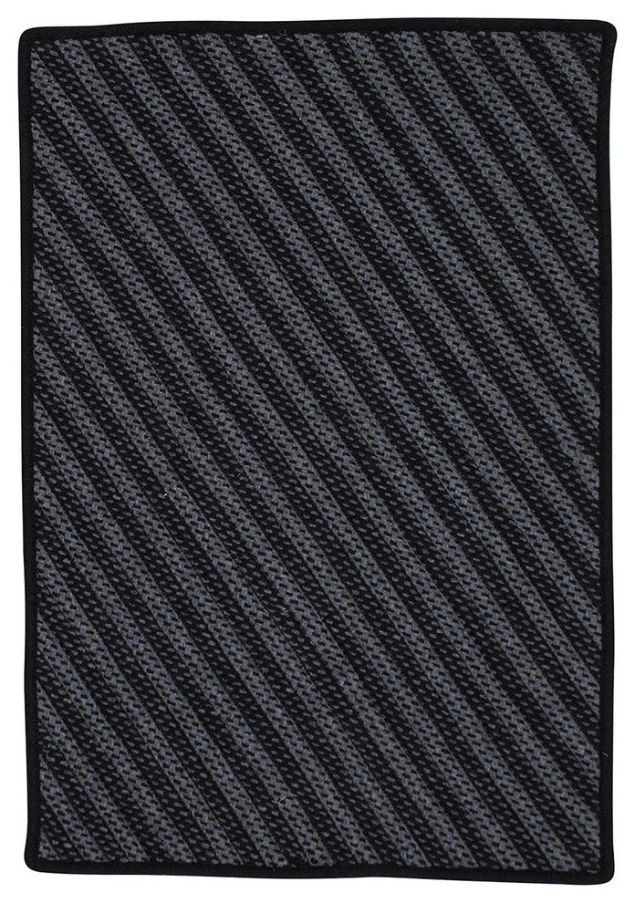Colonial Mills Blue Hill BI11 Black Contemporary Area Rug, Rectangular 6'x9'