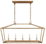 Darlana Linear Chandelier, 5-Light, Gilded Iron, 41"W (CHC 2156GI 2V8M9)
