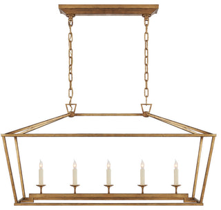 Darlana Linear Chandelier, 5-Light, Gilded Iron, 41"W (CHC 2156GI 2V8M9)