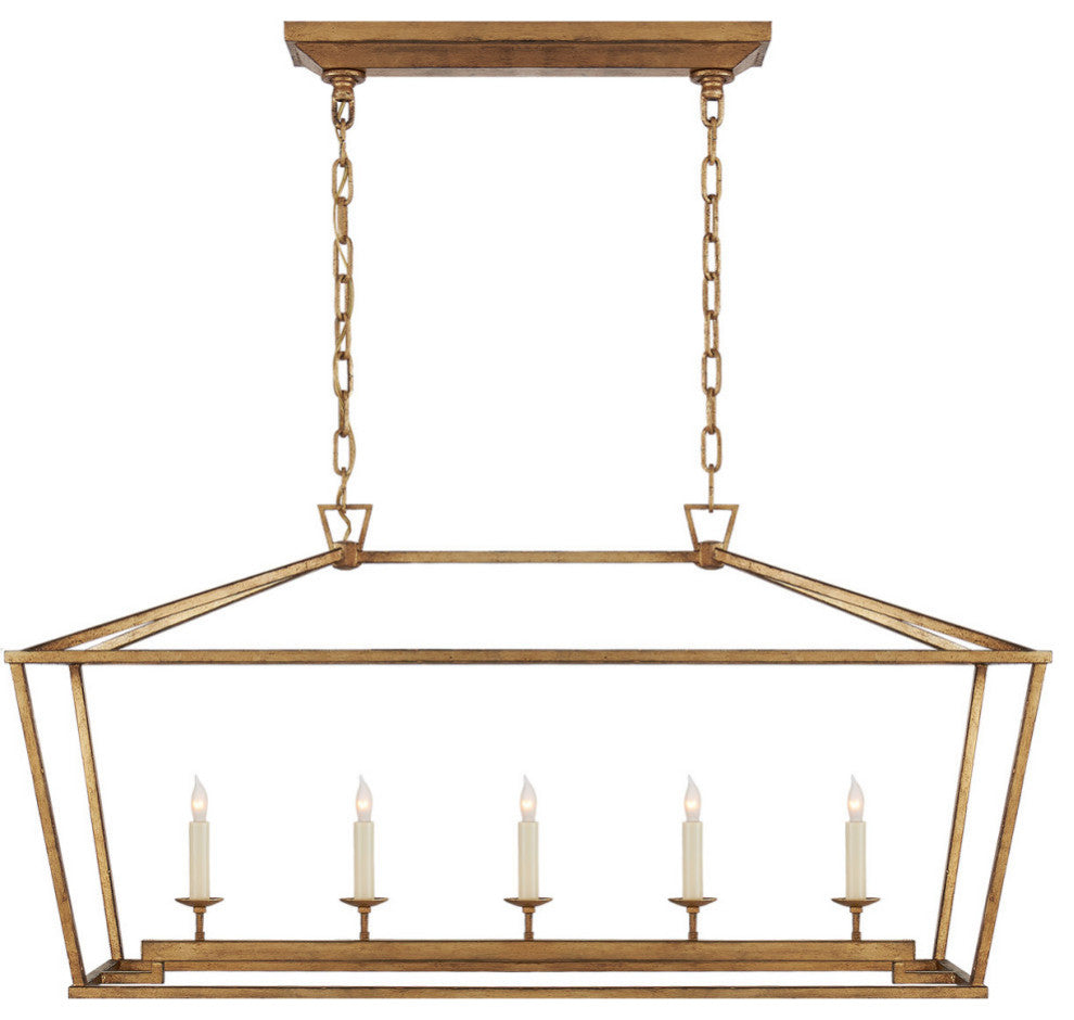 Darlana Linear Chandelier, 5-Light, Gilded Iron, 41"W (CHC 2156GI 2V8M9)