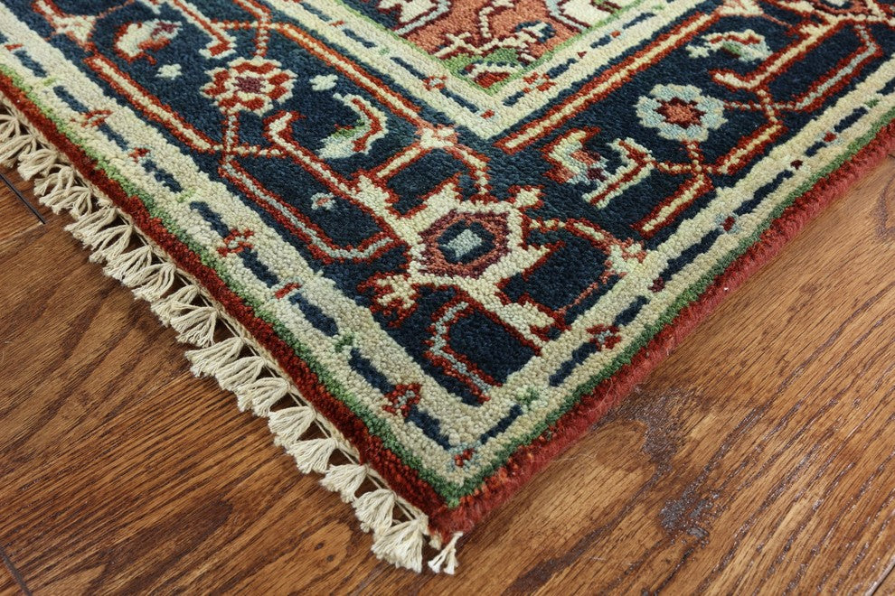 Heriz Hand Knotted Area Rug, Red, 3'2"x5'1"