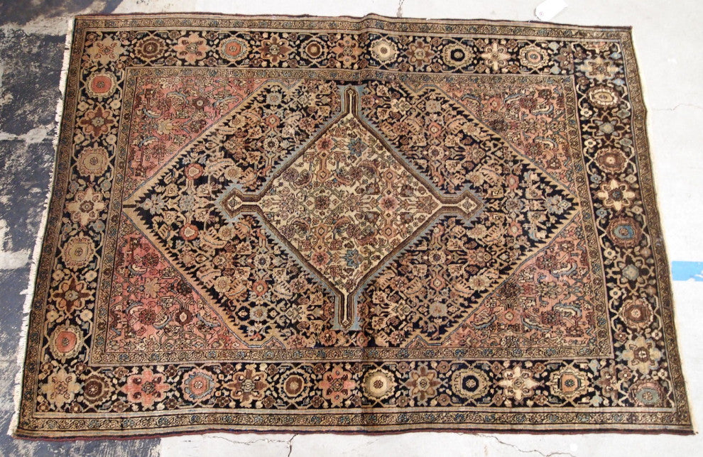 Handmade antique Persian Sarouk Farahan rug 3.4' x 5.3' (103cm x 161cm) 1880s