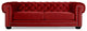 Nativa Interiors Cornell Chesterfield 90" Sofa, Red, Deep Plush Depth
