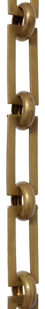 RCH Hardware Brass Rectangle Chandelier Chain, 3'', Antique Brass, U55
