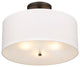 3 Light Semi-Flush Drum Shaped Lighting Fixture, Oil Rubbed Bronze