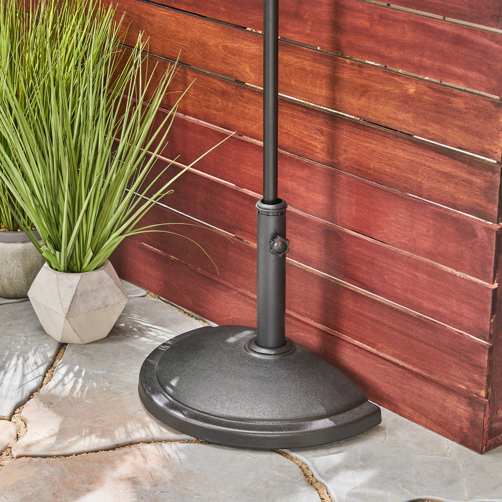 Olive Outdoor 25lb Concrete Half Round Umbrella Base