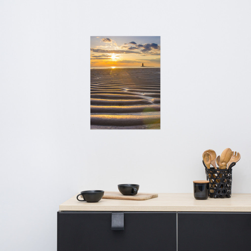 Sandbars Landscape Photograph, Beach Unframed Wall Art Print, 18" X 24"