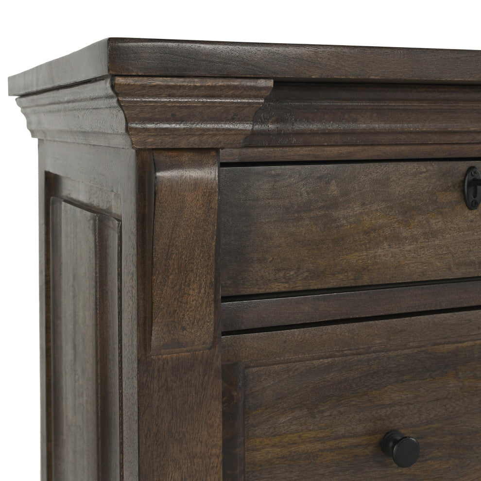Adelaide Nine-Drawer Mango Wood Dresser, Cocoa Brown by Kosas Home