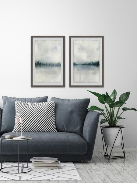 Cloudy Lake Diptych, Set of 2, 24x36 Panels