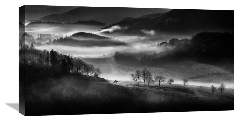 "Morning Ride" Stretched Canvas Giclee by Peter Svoboda, 30x16"