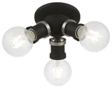 Lansdale 3 Light Black With Brushed Nickel Accents Flush Mount
