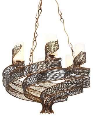 Flow 6-Lt Chandelier - Hammered Ore