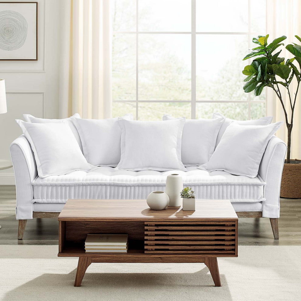 Sofa, Fabric, White, Modern, Living Lounge Room Hotel Lobby Hospitality