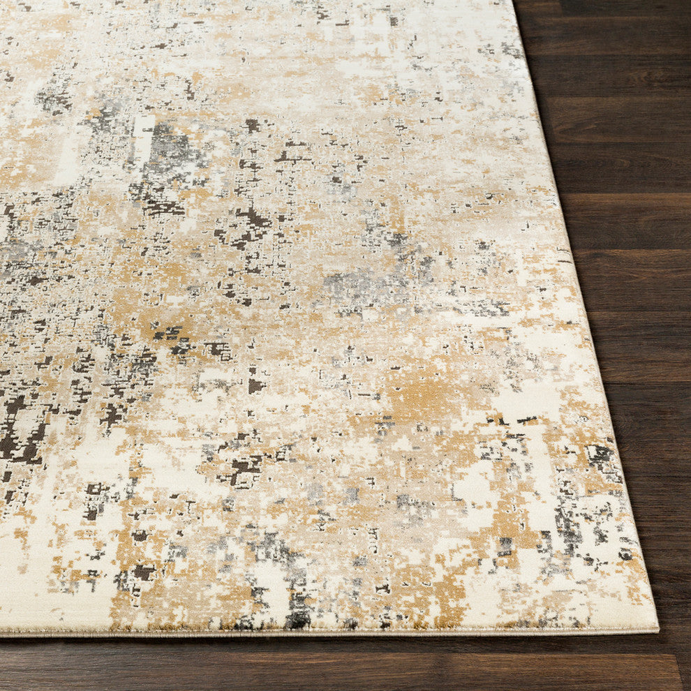 Pune Modern Beige, Taupe Area Rug, 6'7"x9'6"