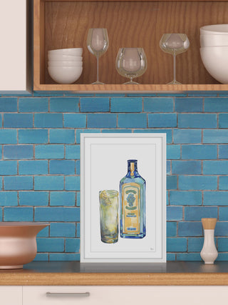 "Bombay Gin" Framed Painting Print, 12"x18"