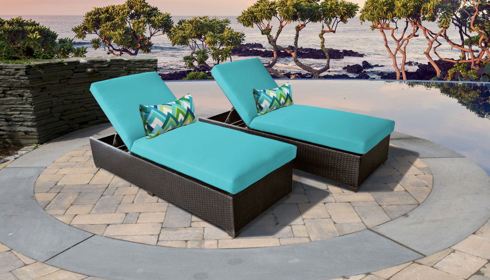 Barbados Chaise Set of 2 Outdoor Wicker Patio Furniture