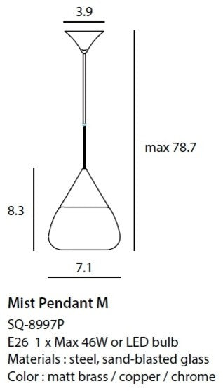 Mist Pendant, Chrome, Medium