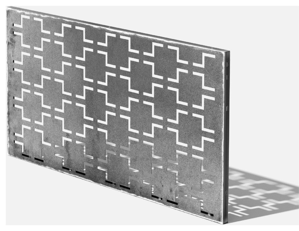 Alta Corten Steel Decorative Screen Panel, Quadra