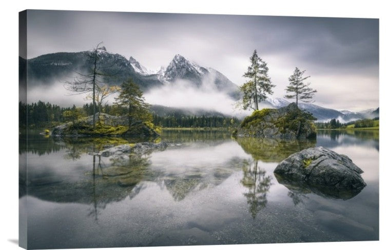 "Rainy Morning At Hintersee (Bavaria)" Canvas Giclee by Dirk Wiemer, 24"x16"