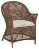 Sanibel Wide Weave Rattan & Wicker Accent Chair with Seat Cushion