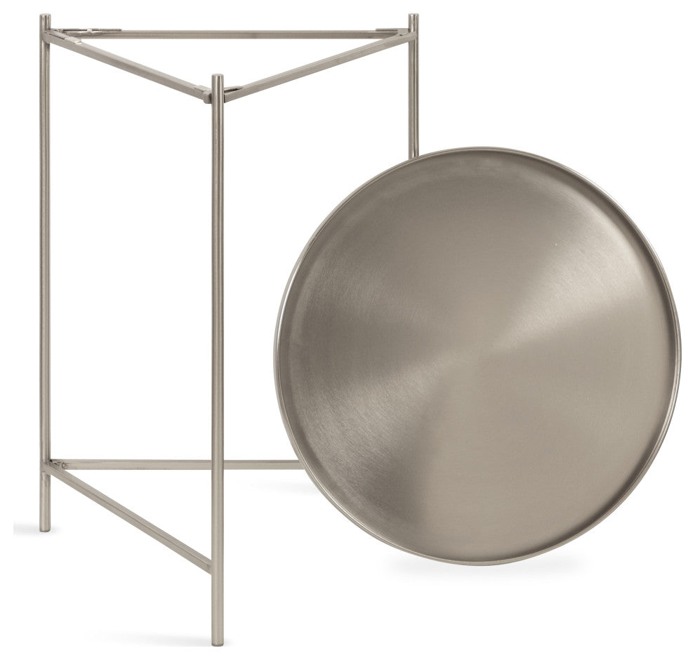 Ulani Round Metal Accent Tables, Silver 2 Piece