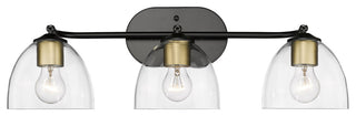 Golden Lighting 6958-3SF CLR Roxie 3 Light 25"W Semi-Flush - Matte Black /