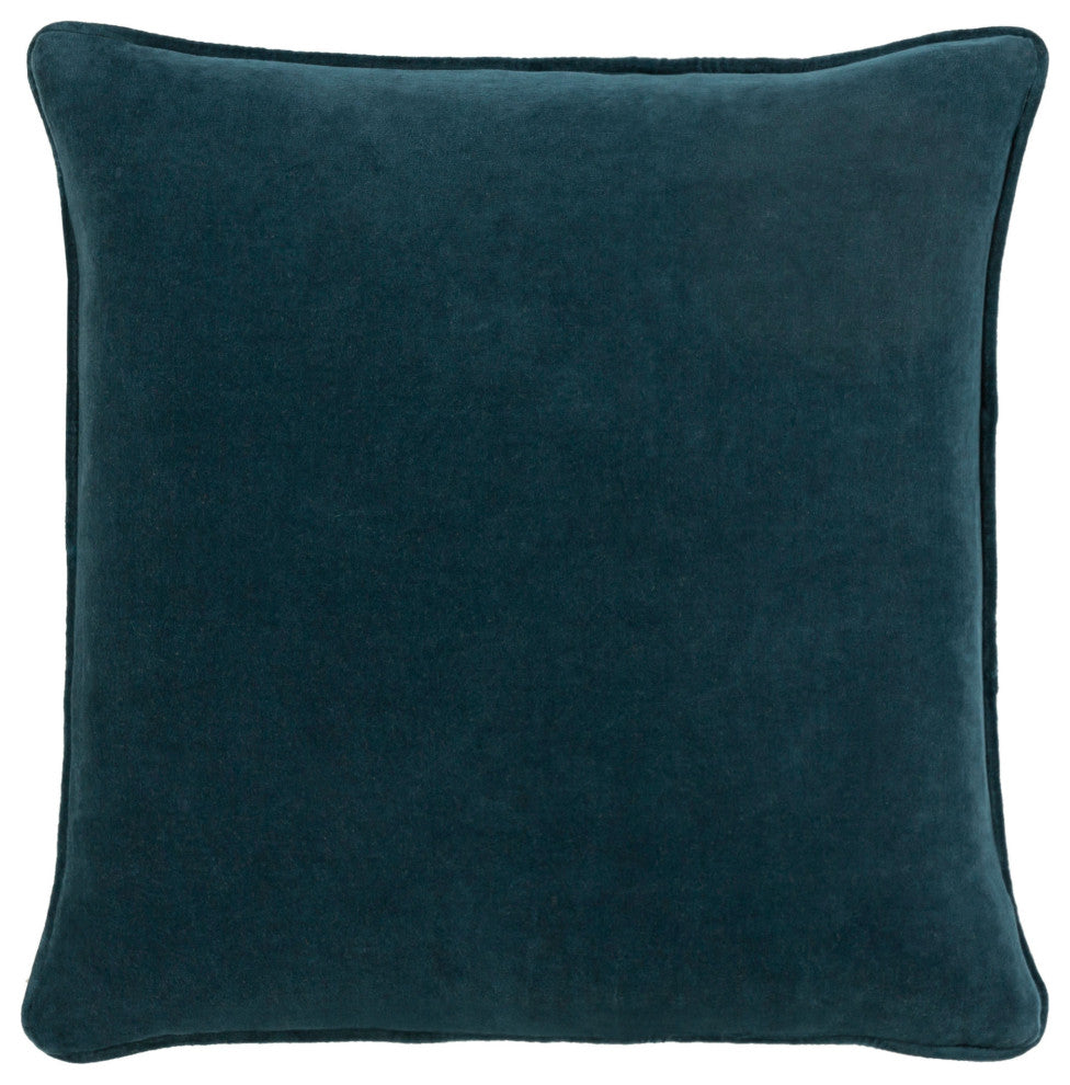Surya Safflower Dark Blue Pillow Shell With Polyester Insert 22"H X 22"W