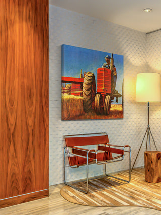 "Mower" Painting Print on Canvas