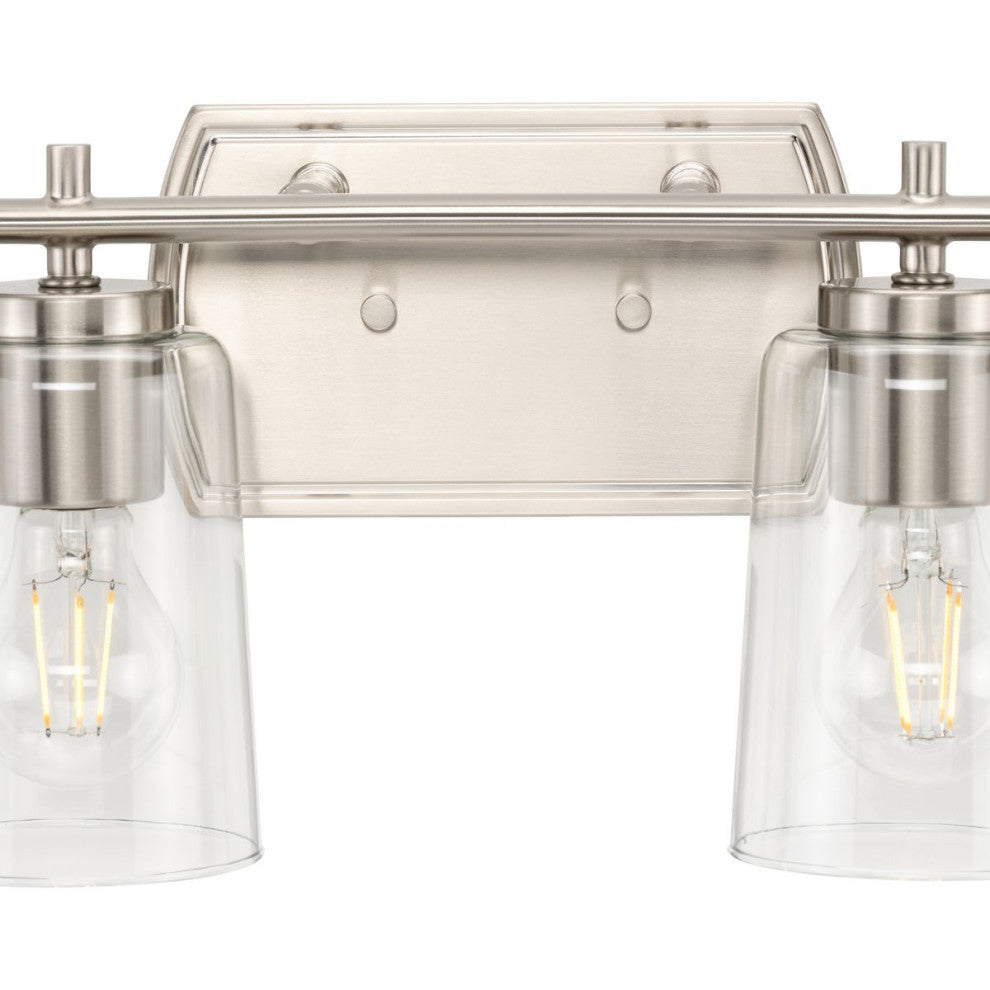 Adley Collection 48-1/2" 6-Light Brushed Nickel Clear Glass Bath Vanity Light