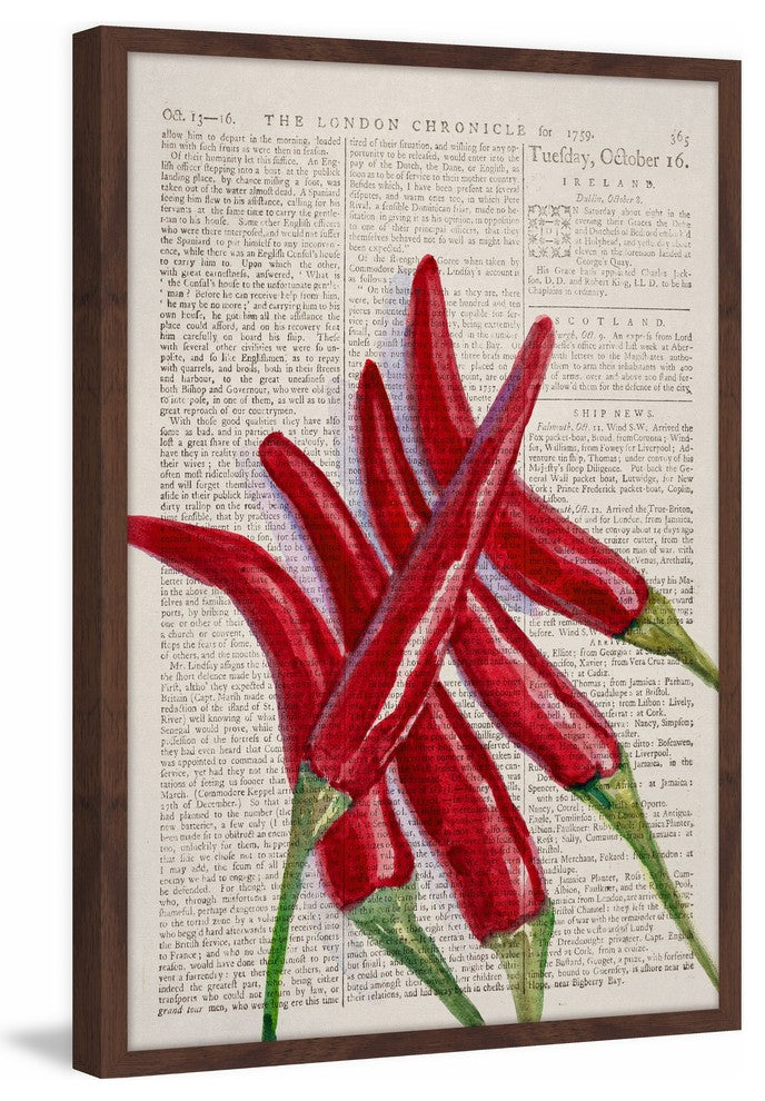 "Red Hot Chilies" Framed Painting Print, 16"x24"