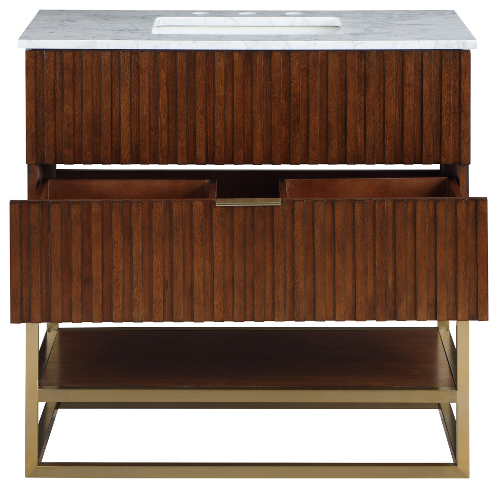 Monad Bathroom Vanity, Walnut, 36" Wide