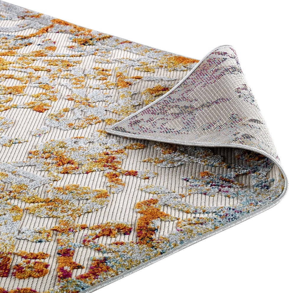 Reflect Primrose Ornate Floral Lattice 8x10 Indoor/Outdoor Area Rug