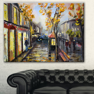 "City in Yellow Shade" Canvas Print, 40"x20"