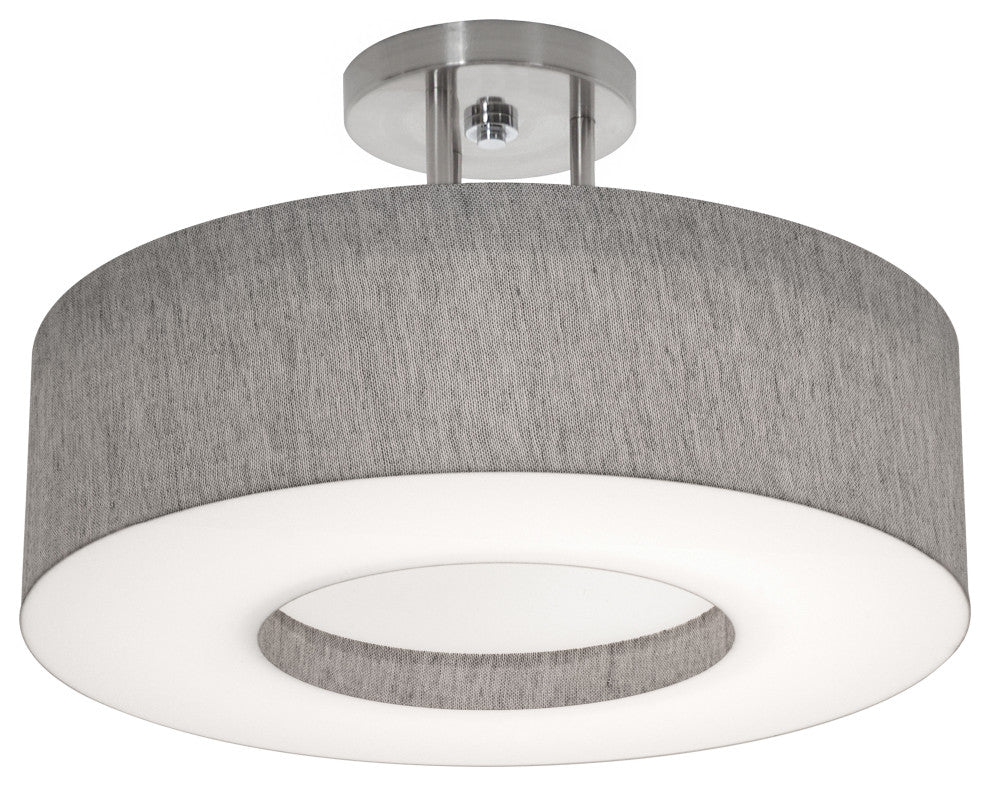 Montclair 15'' Fixture Light, Gray, Semi-Flush