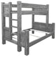 Barnwood Style Timber Peg Bunk Bed, Thunder White, Twin Over Twin