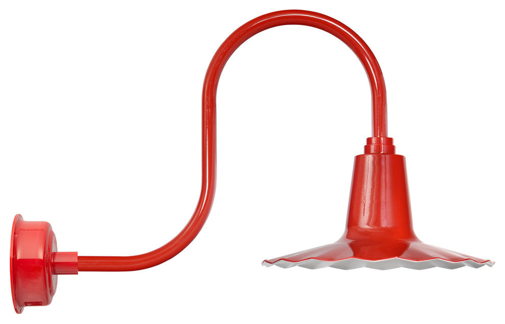 16" Iris LED Barn Light With Antique Arm, Red