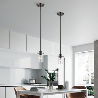 Munich 1 Light Black Chrome Single Pendant