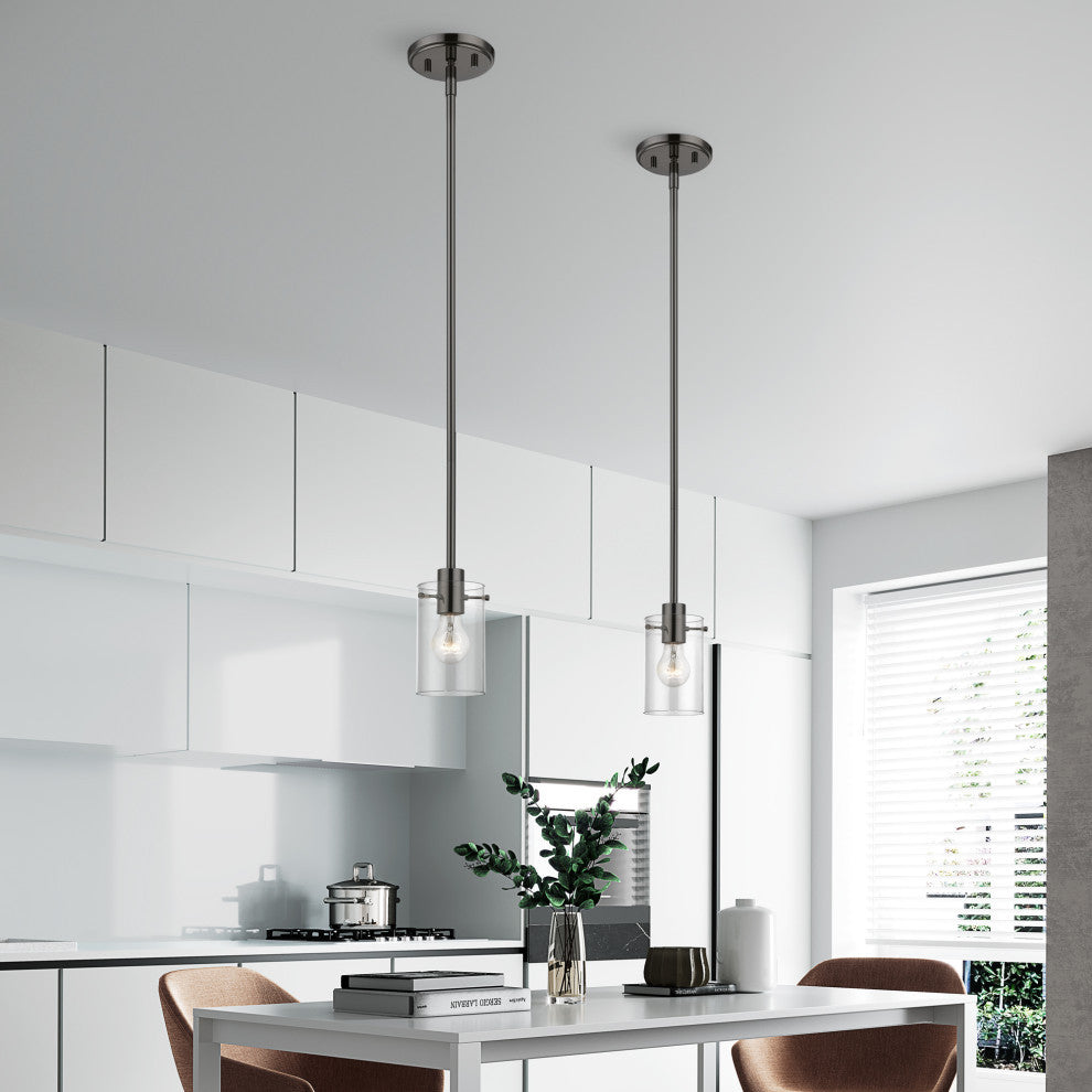 Munich 1 Light Black Chrome Single Pendant