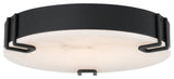Noga, Flush Mount , 16", Matte Black, Alabaster