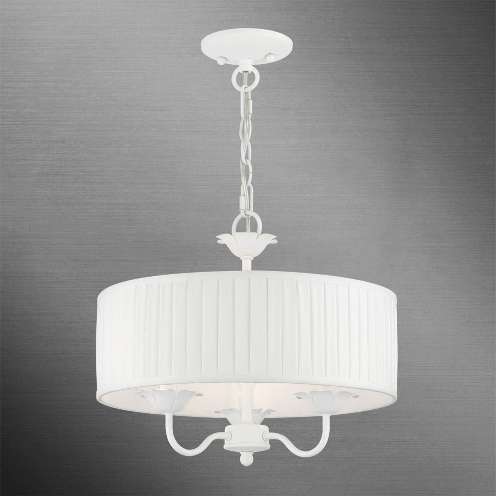 Livex Lighting 3 Light White Pendant Chandelier