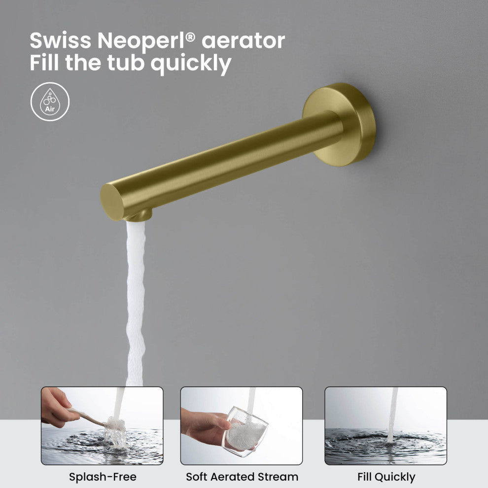 Circular Pressure 3-Function Shower System, Rough-In Valve, Brushed Gold