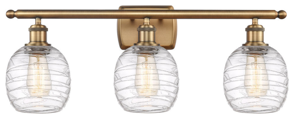 Innovations 516-3W-BB-G1013-LED 3-Light Bath Vanity Light, Brushed Brass