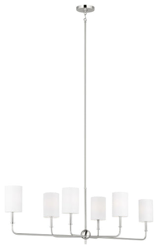 Foxdale Six Light Linear Chandelier, Brushed Nickel