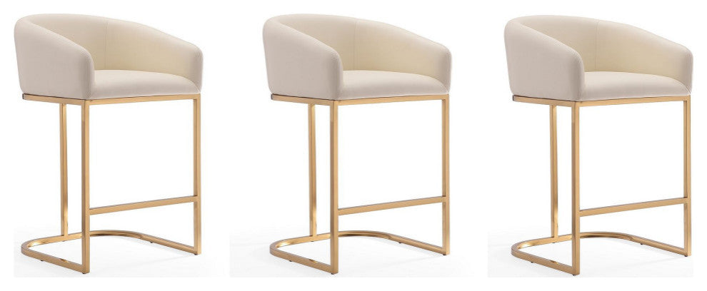 Manhattan Comfort Louvre Counter Stool, Set of 3