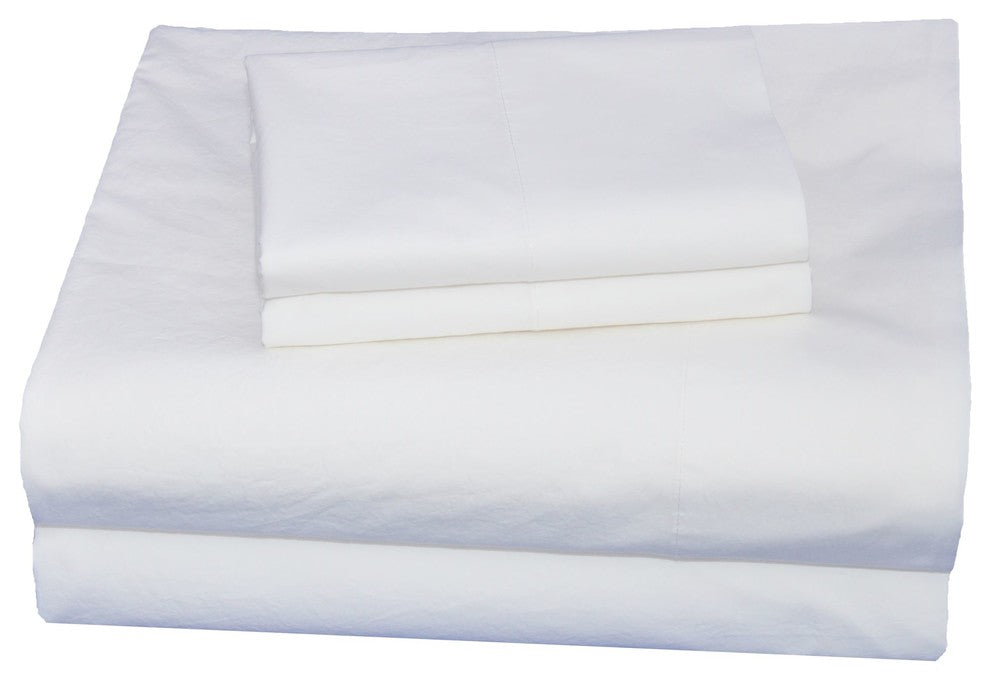 White Solid Sheet Set, Full