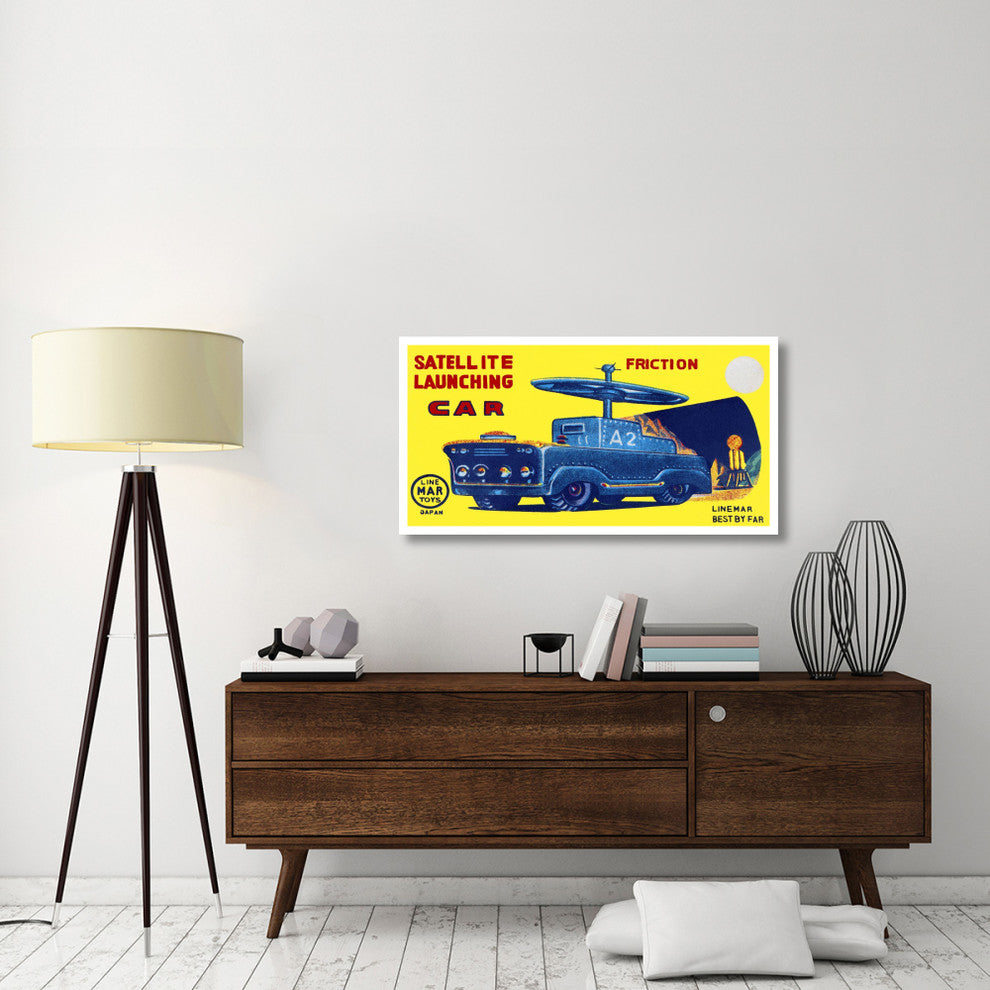 "Satellite Launching Car A2" Digital Paper Print by Retrotrans, 46"x24"